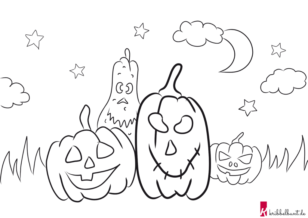  Ausmalbilder Halloween » Kürbis Ausmalbild - Zum Ausdrucken 