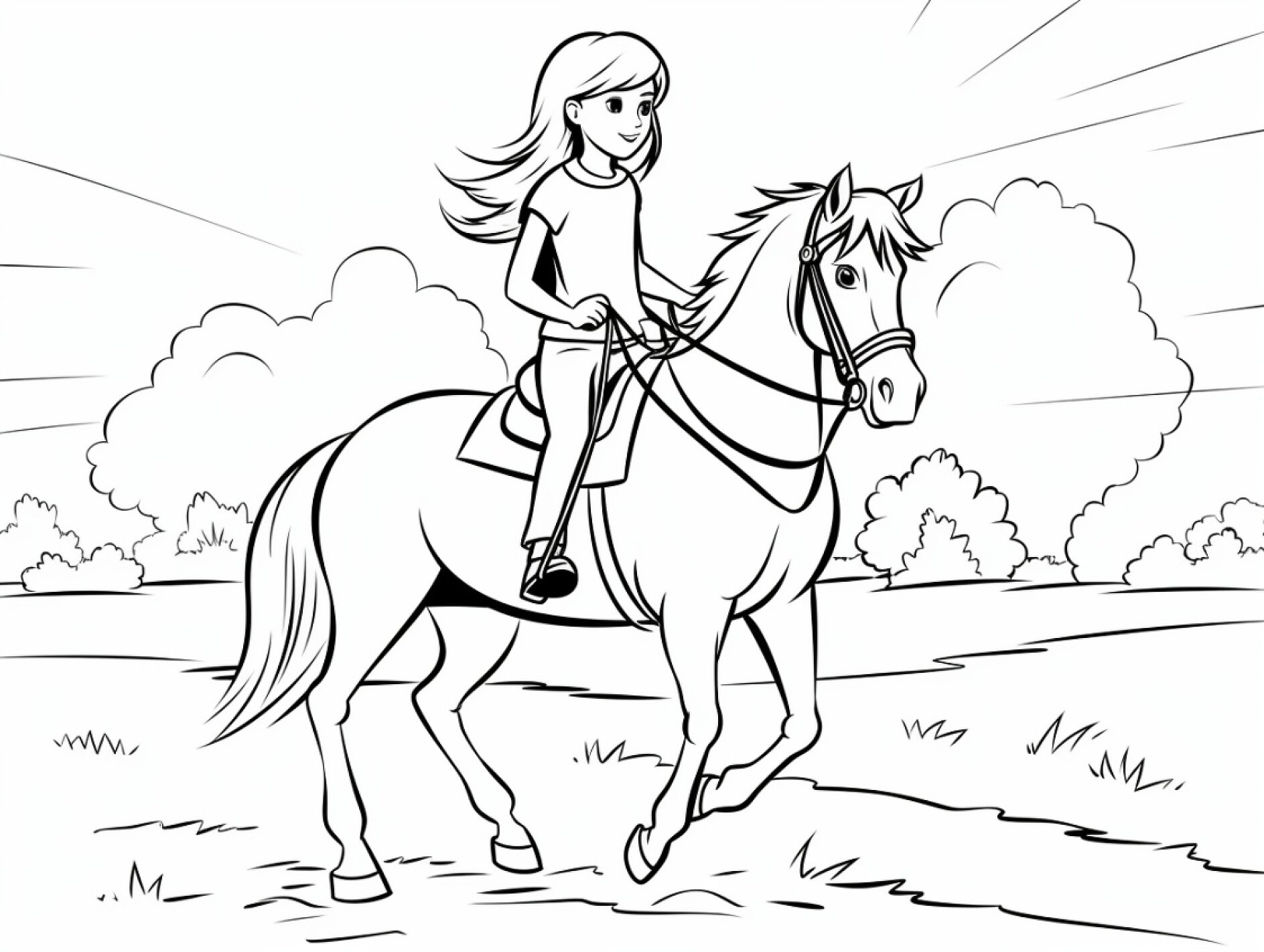  ausmalbilder pferde ausdrucken Illustration 