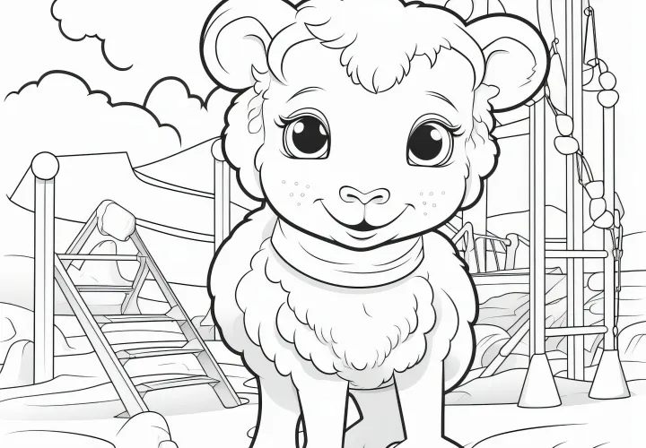  Download free sheep coloring pages Motiv 
