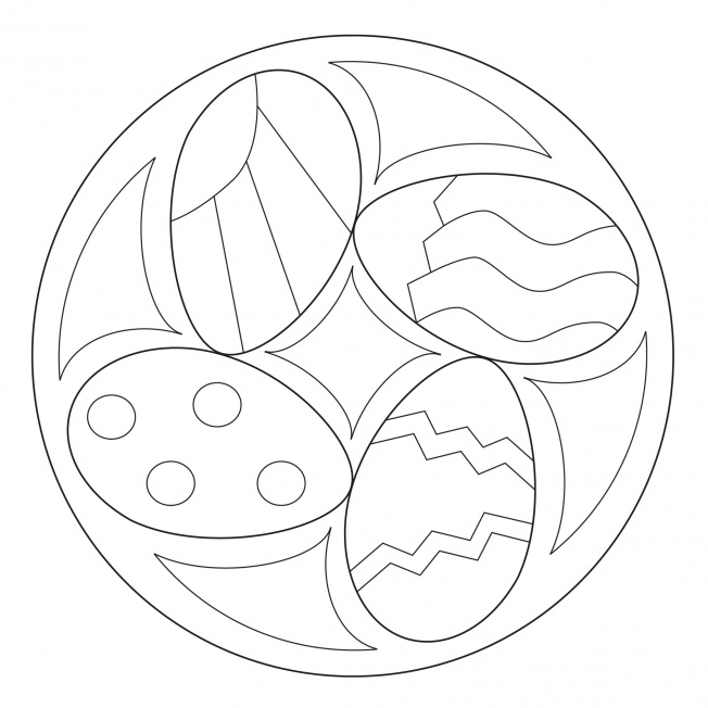 Osterei-Mandala 2 für Kindergarten, KiTa und Schule