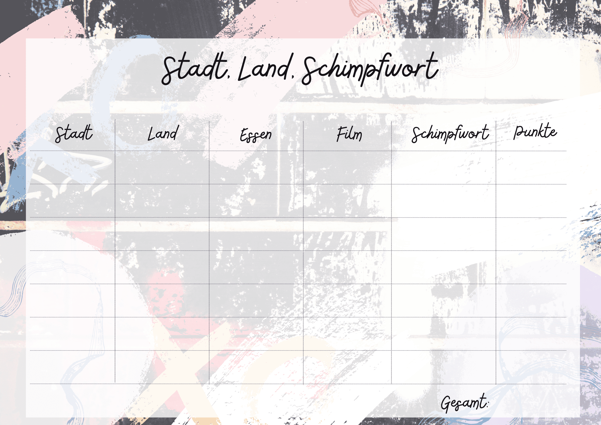  DIY Geschenke: Stadt Land Fluss Vorlage in 3 coolen Designs zum Motiv 