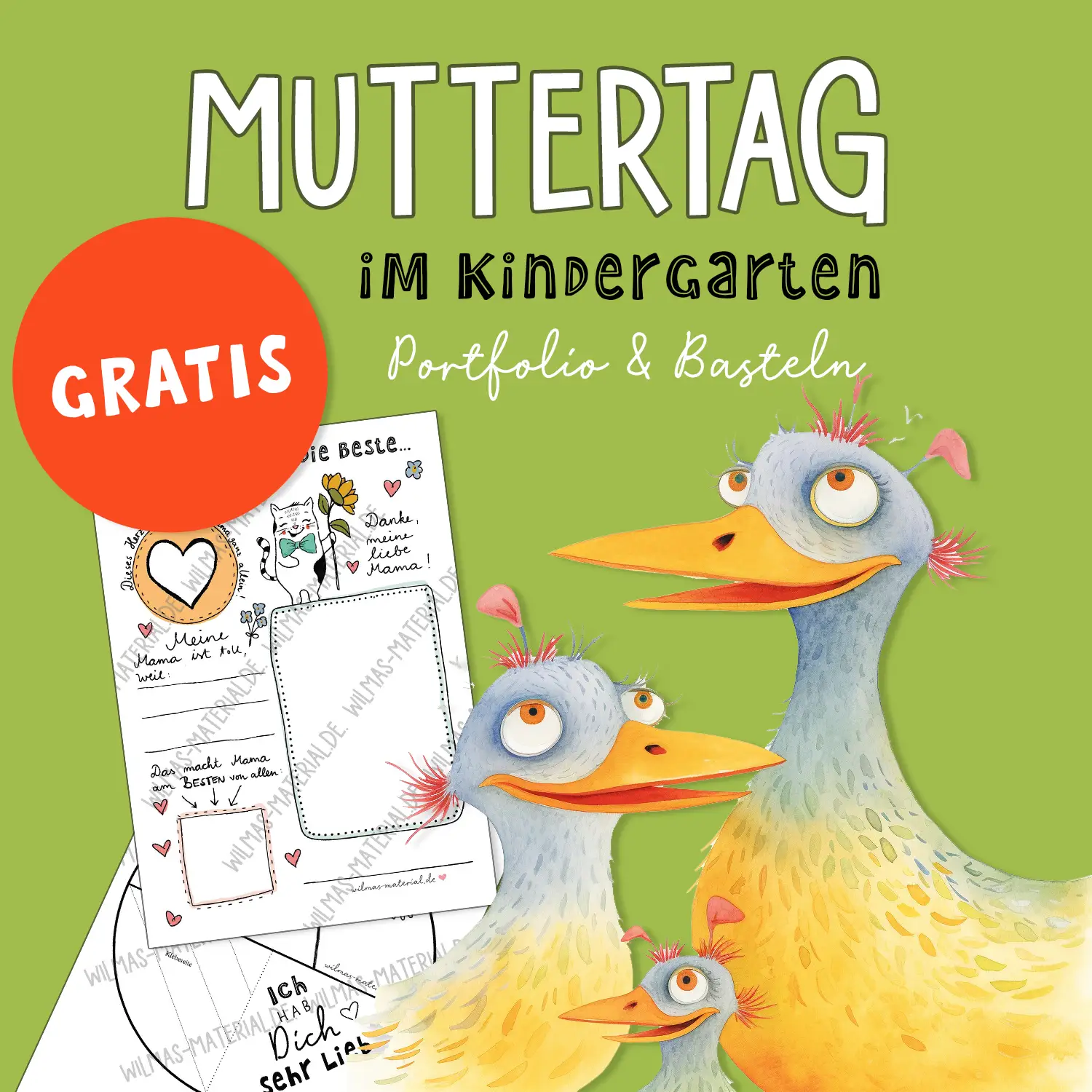  Thema Muttertag im Kindergarten - 10 GRATIS Vorlagen PDF Bildidee 