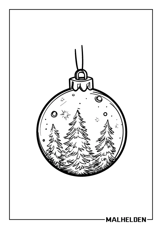  Ausmalbild Weihnachtskugel zum Ausmalen 
