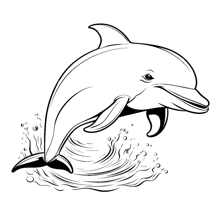  "Ein Delfin" Ausmalbild - kostenlos herunterladen Illustration 