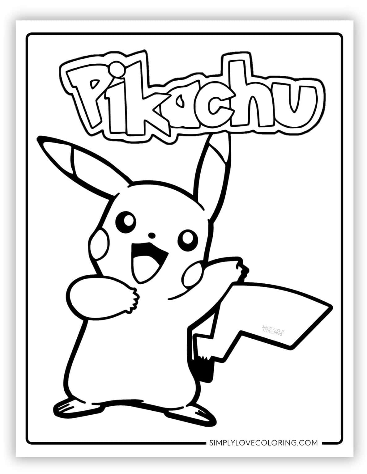  Pikachu Coloring Pages (Free PDF Printables) - Simply Love Coloring Illustration 