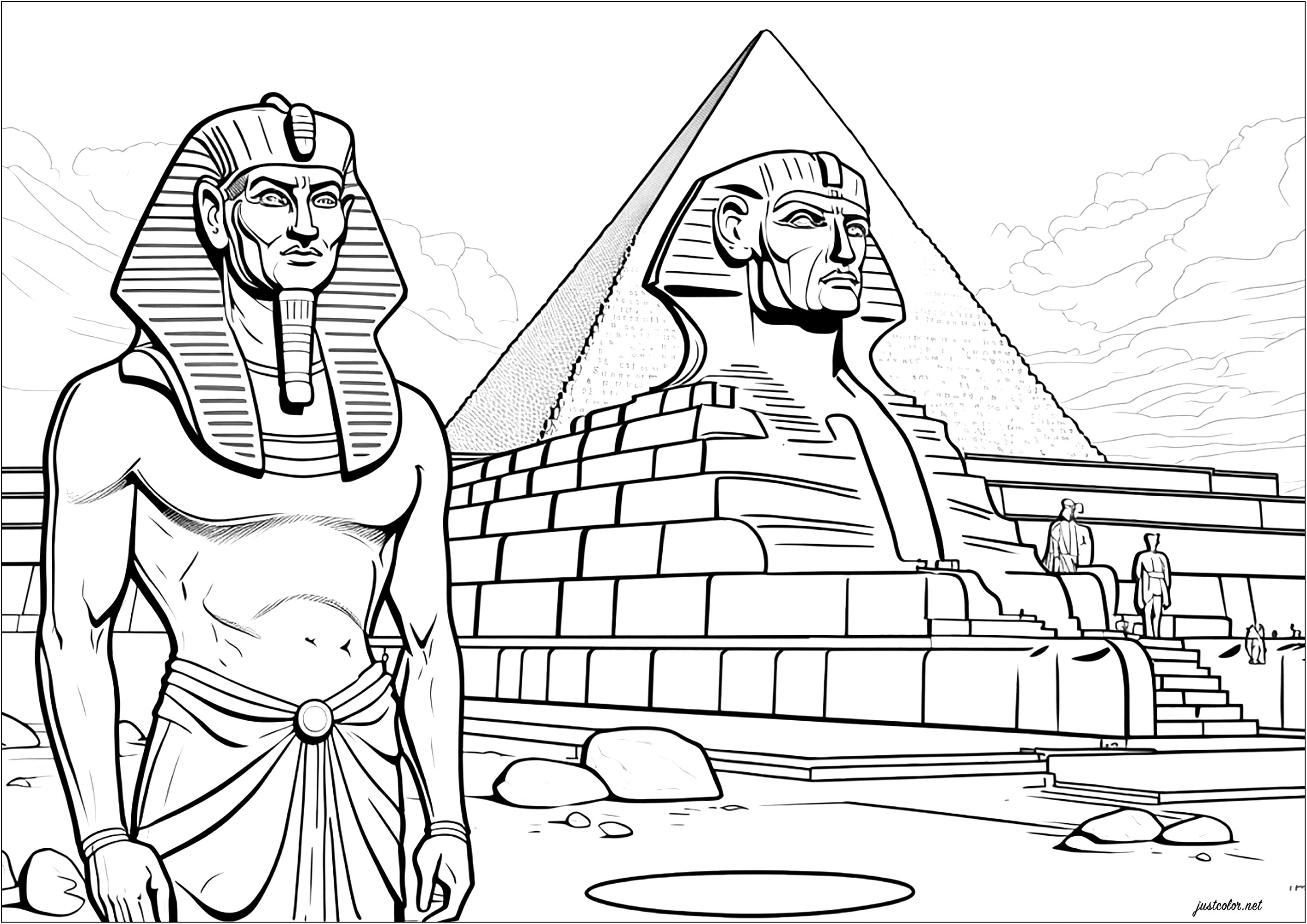  Ausmalbild: ägyptische Pyramide Ausmalbilder Altes Ägypten, Motiv 