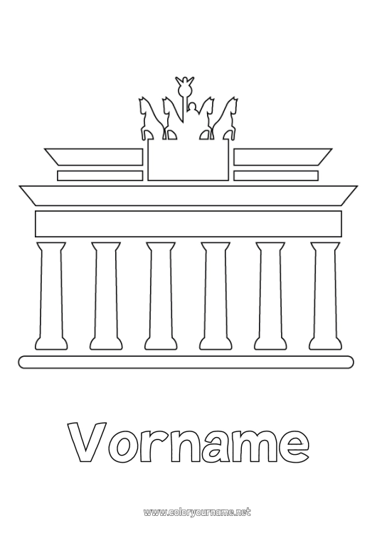  Malvorlage : Brandenburger Tor in Berlin Bildidee 