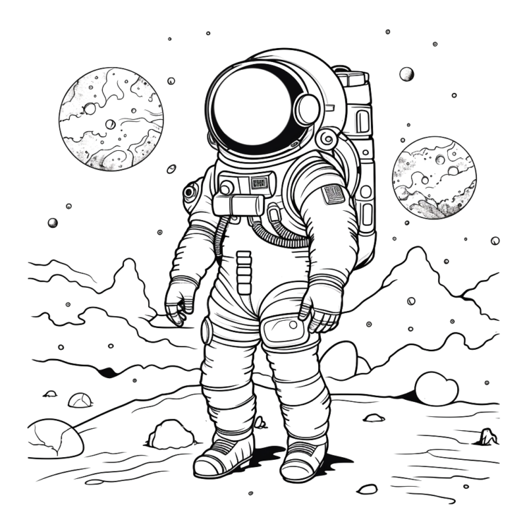  Ausmalbilder Weltraum Motiv 