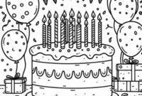 geburtstagstorte ausmalbild