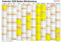 kalender 2025 ferien bw