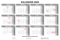 kalender 2025 halbjahr