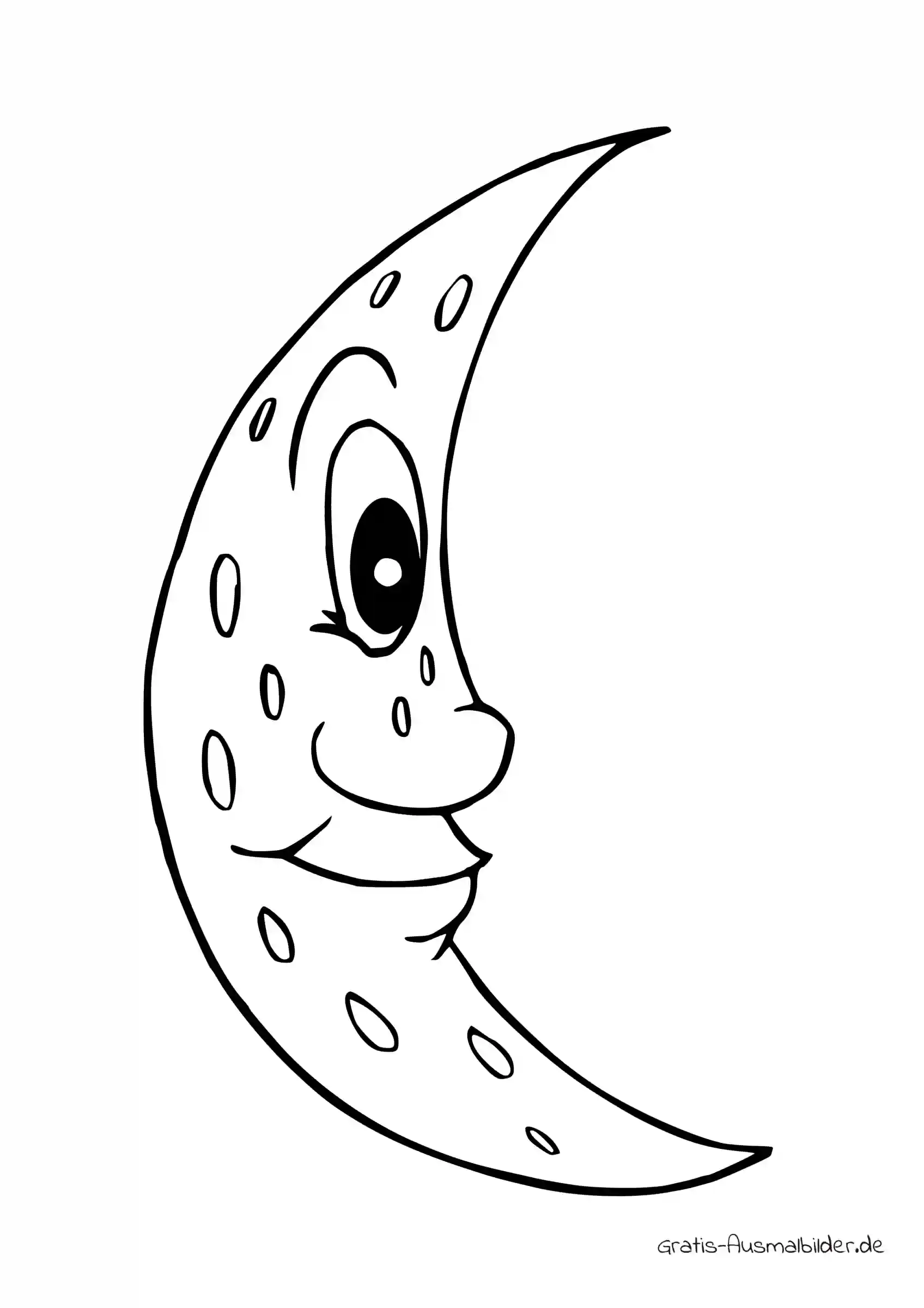  Ausmalbild Mond mit Kreisen - Kostenlose Malvorlagen bei Gratis Illustration 