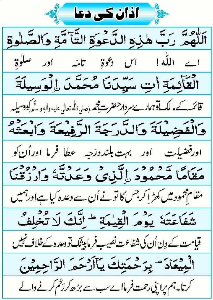 Dua after Azaan (اذان کے بعد کی دعا)
