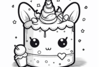 einhorntorte ausmalbild einhorntorte ausmalbild