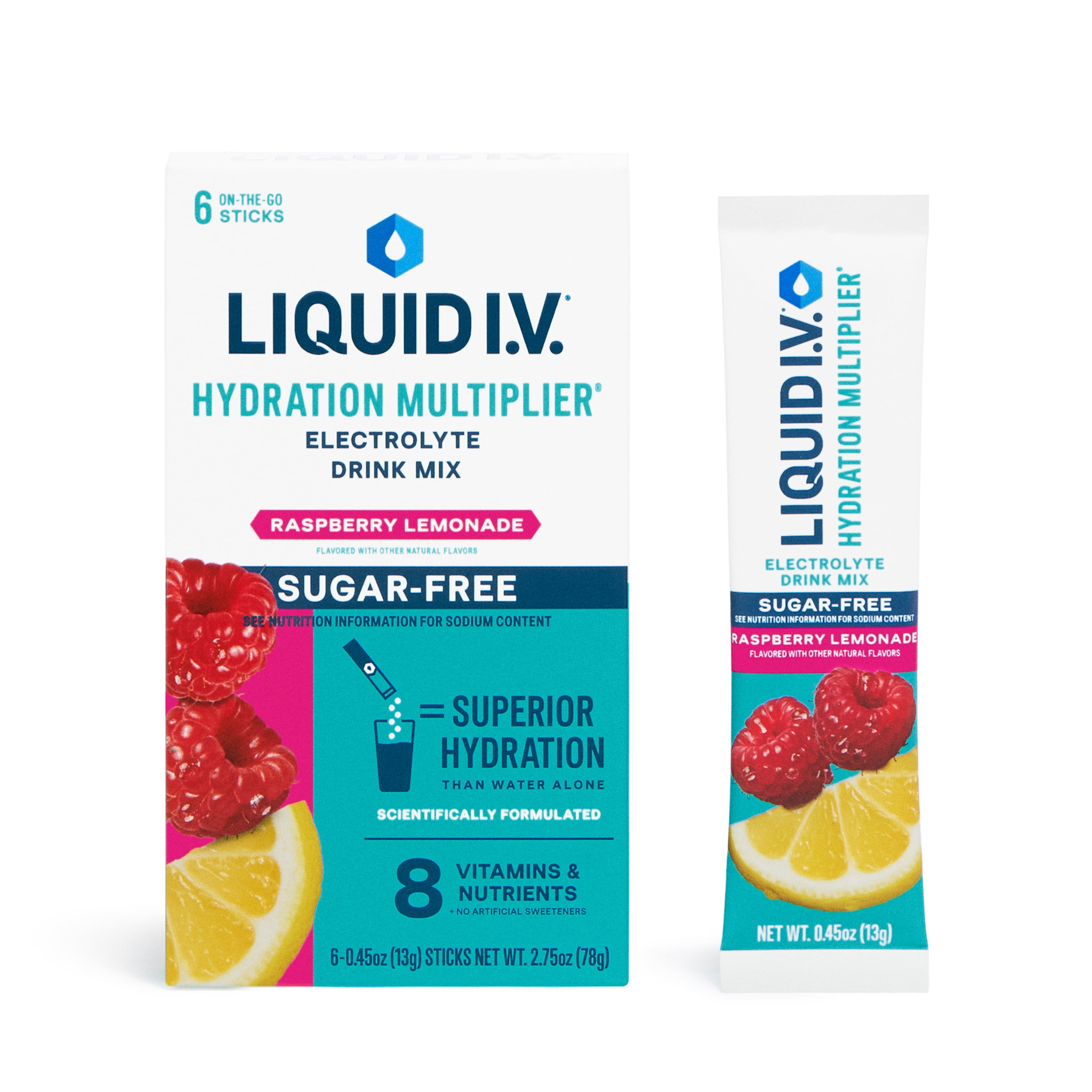  Liquid I.V.® Raspberry Lemonade Sugar-Free Hydration Multiplier Illustration 