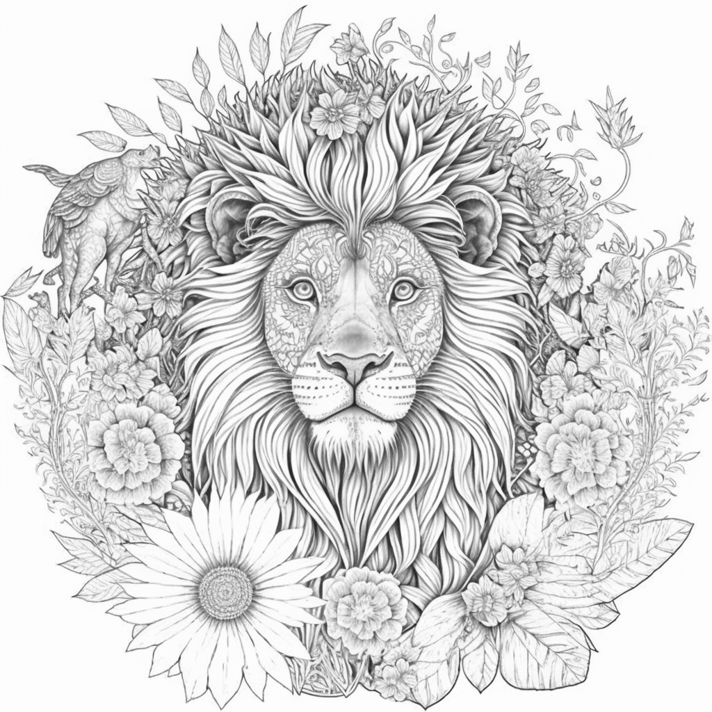  Löwen Ausmalbilder kostenlos herunterladen - Mal-O-Mat Illustration 