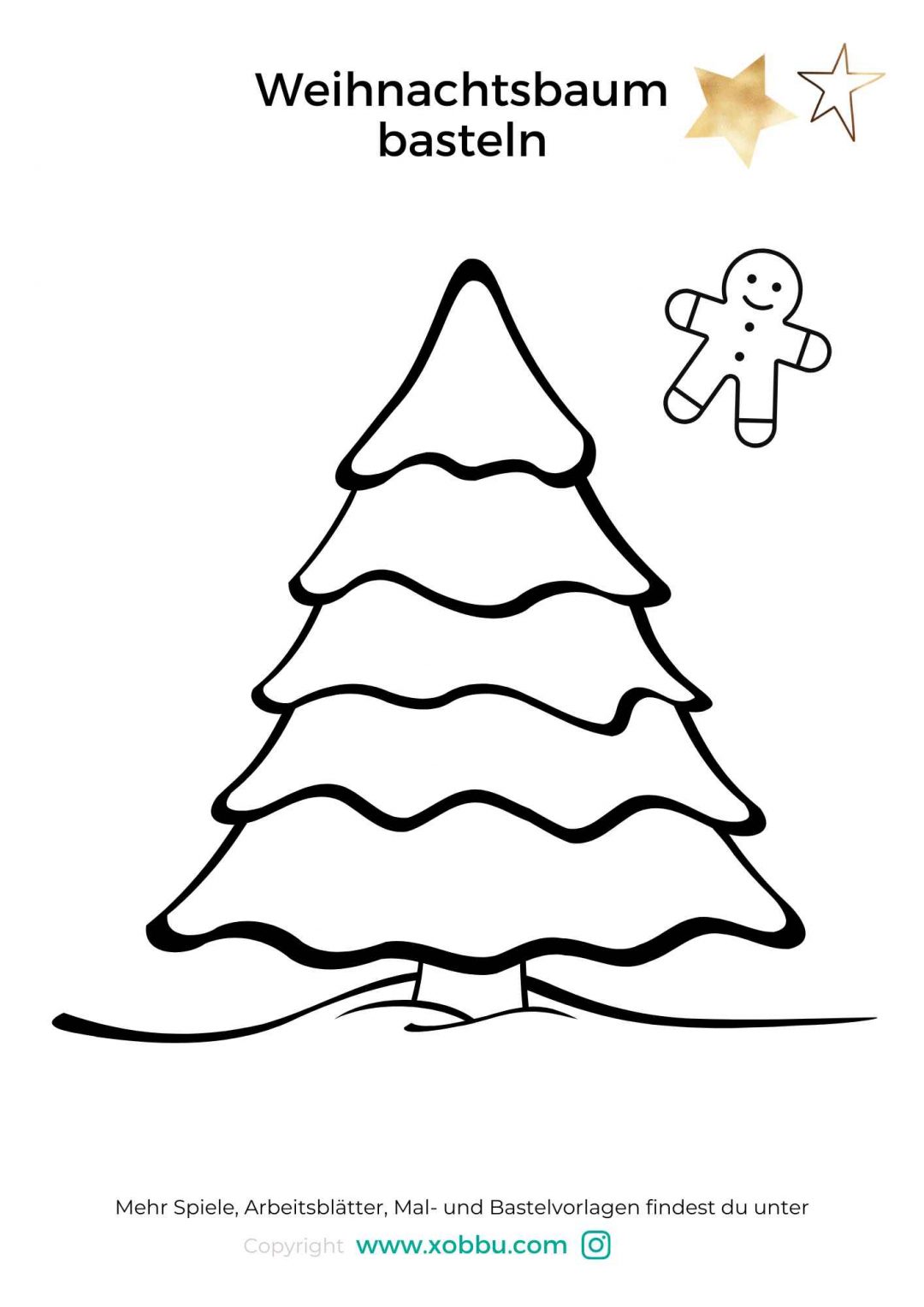  Weihnachtsbaum zum Ausmalen, Tannenbaum Vorlagen (+PDF) Illustration 