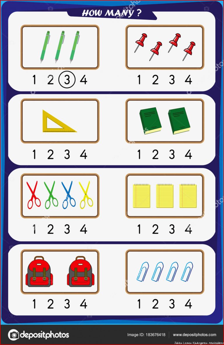  7 Unglaublich Zahlen Lernen Kindergarten Arbeitsblätter Sie Illustration 