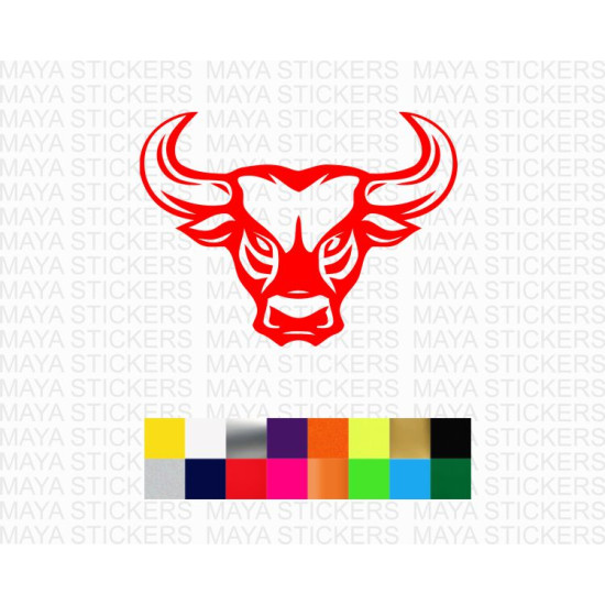 Bull head design sticker in custom colors and sizes