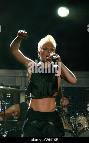 Pink Live In Concert At Wembley Arena - London. FOR EDITORIAL USE ONLY