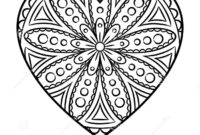 ausmalbild herz mandala