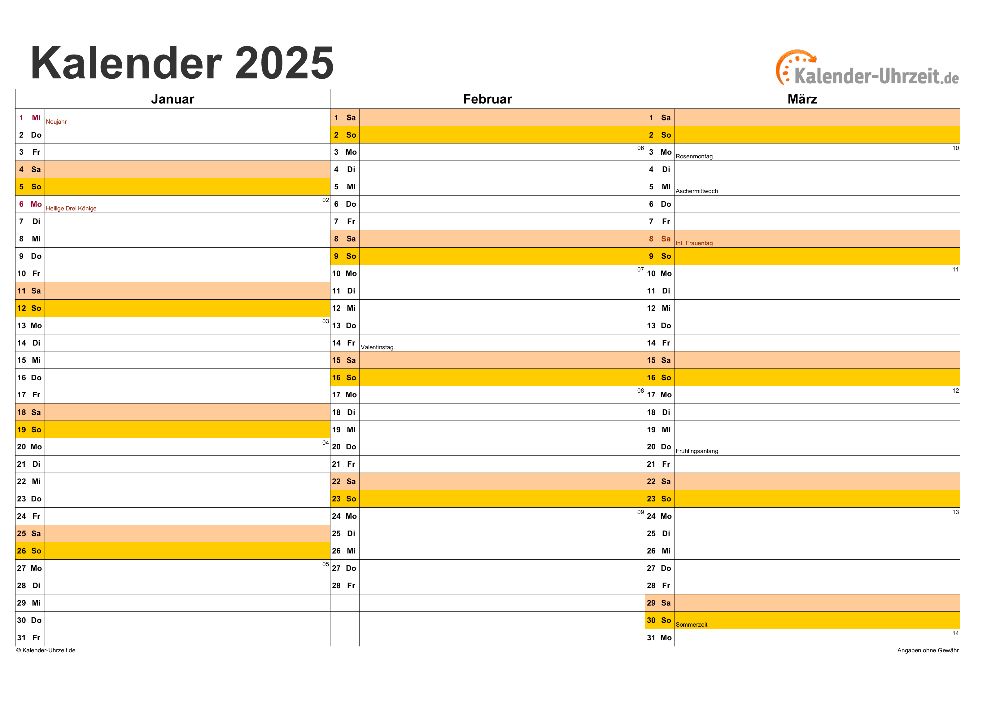  Foto zu Kalender 2025 Zum Ausdrucken 