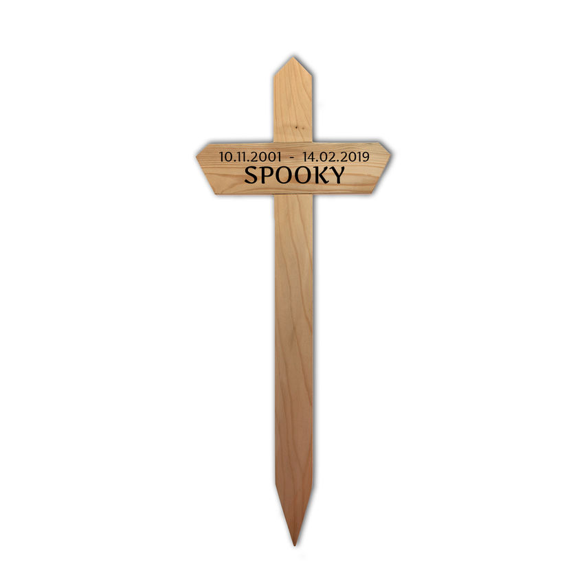  Holzkreuz für das Haustier mit Name Variante 3 - Schilder online kaufen 