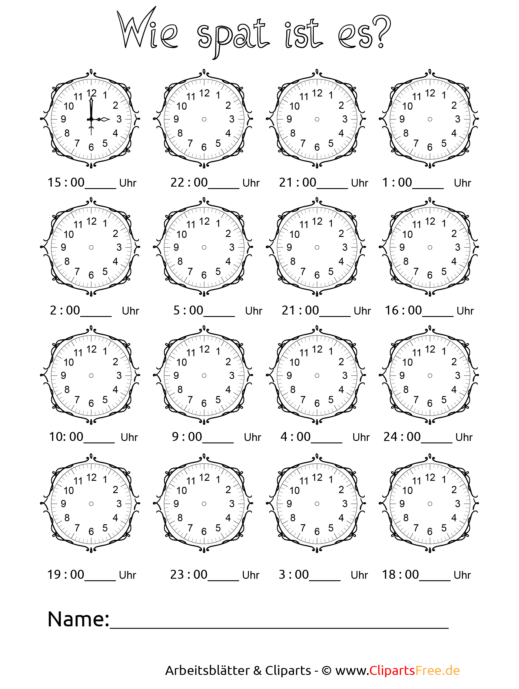  Foto zu Uhr Vorlage Zum Ausdrucken - Vorlage Fur Zifferblatt - Cammile Desnoyer 