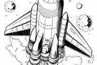 rakete ausmalbild