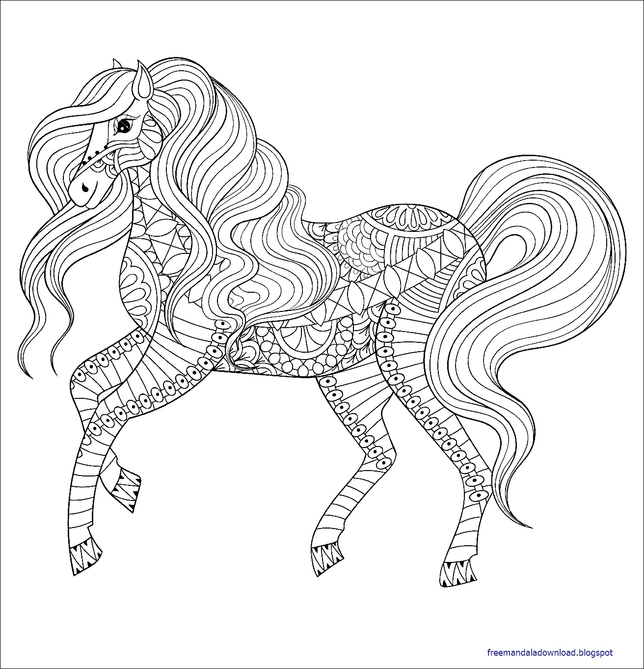 Malvorlagen Pferd Mandala ~ Free Mandala