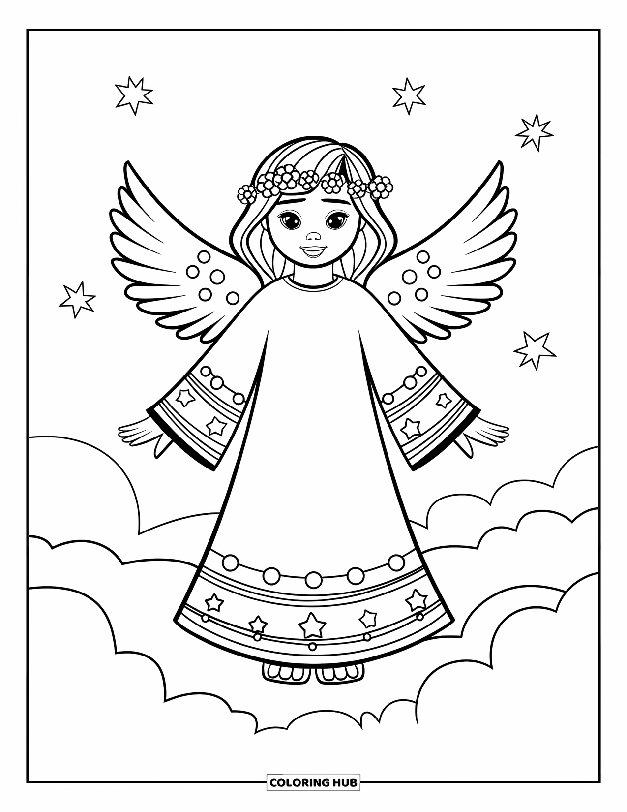  185+ Engel Ausmalbilder für Kinder und Erwachsene (Kostenlose PDFs zum Bildidee 