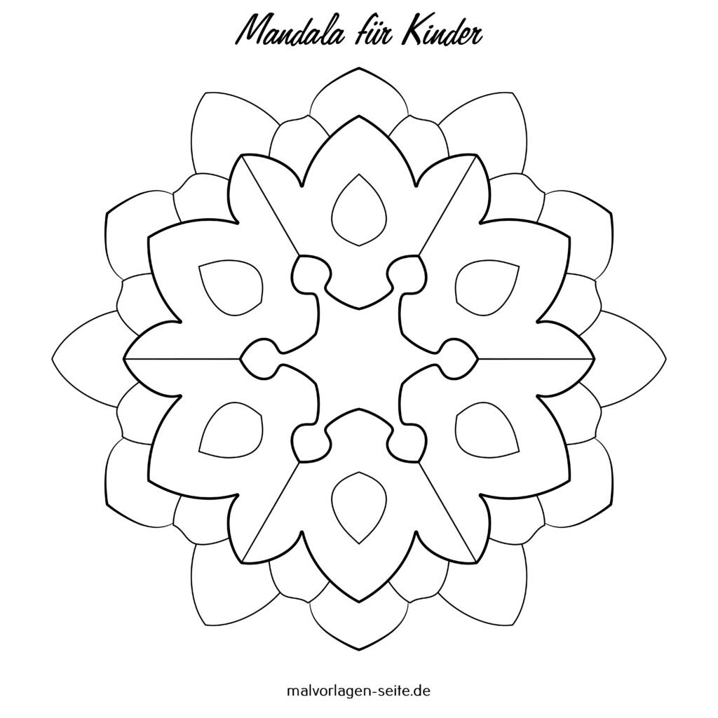  Mandala für Kinder - Muster - Ausmalbild kostenlos herunterladen Bildidee 