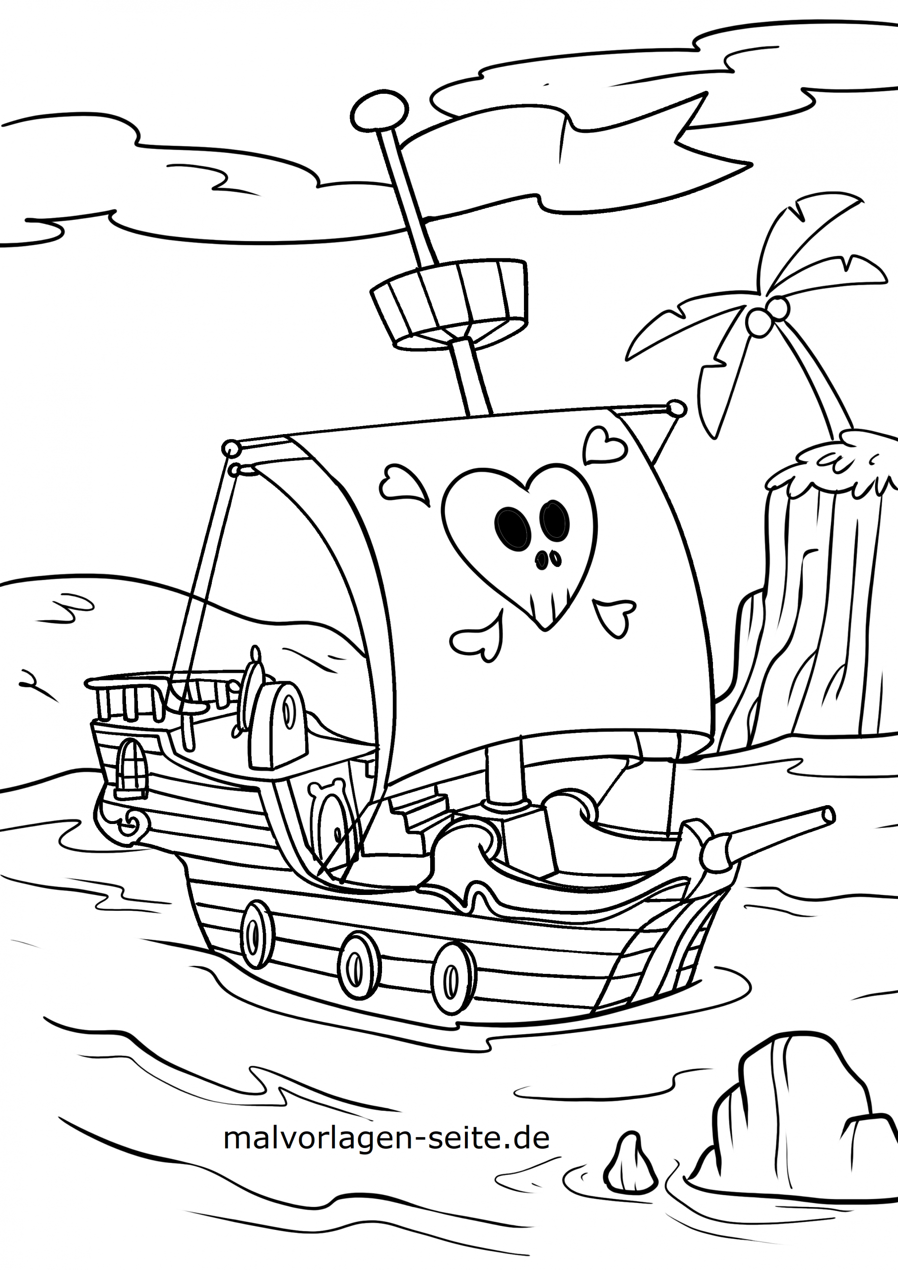 Piratenschiff Ausmalbild - kinderbilder.download | kinderbilder.download