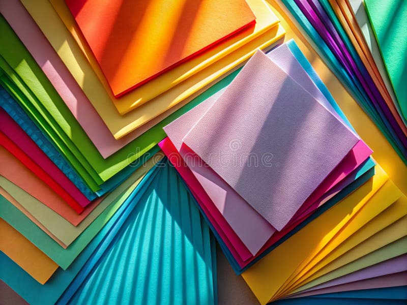  Vibrant Stationery and Paper Textures a Colorful Flat Lay for Design Illustration 