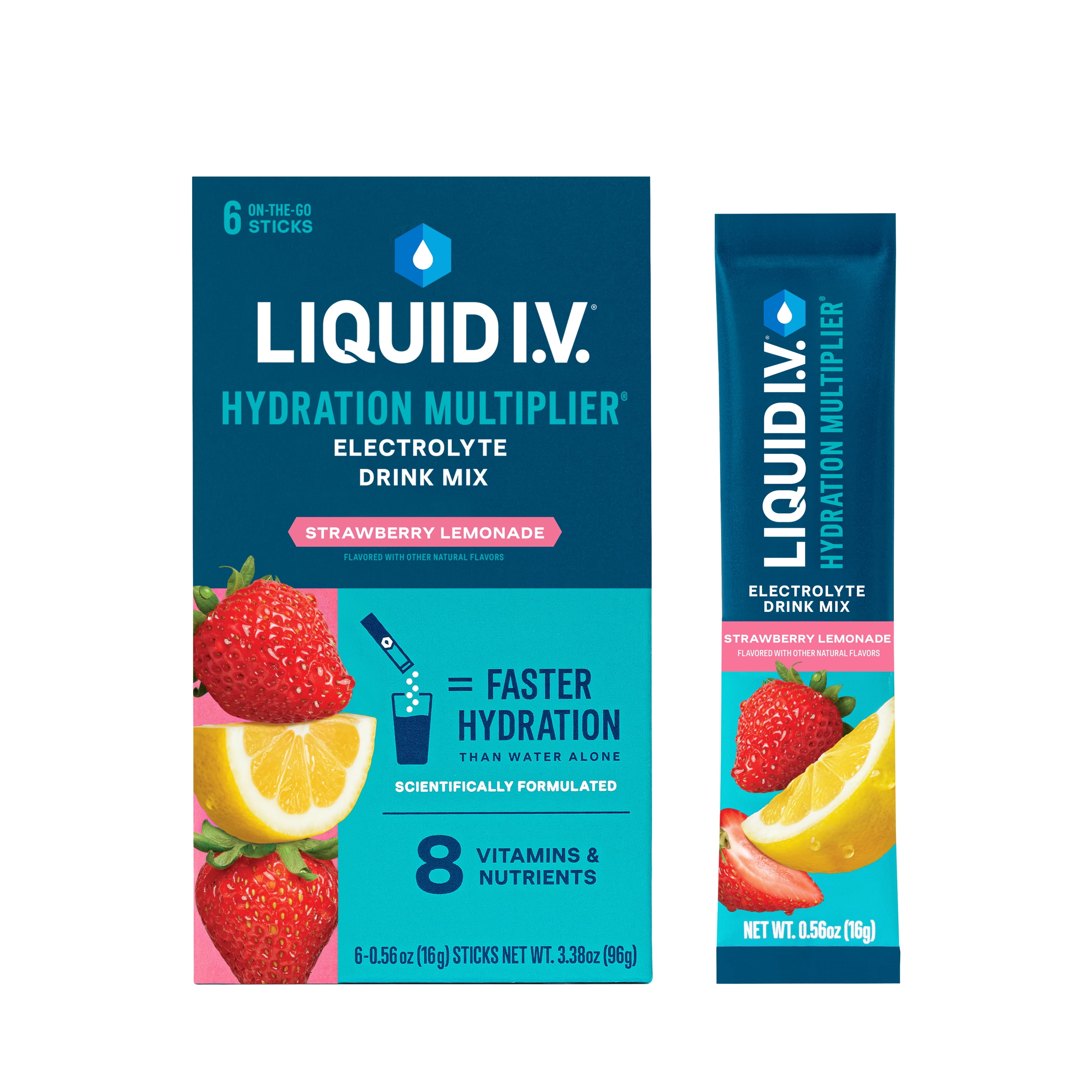  Liquid I.V.® Strawberry Lemonade Hydration Multiplier® Powdered Illustration 