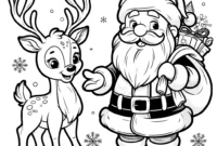 ausmalbild weihnachten rentier