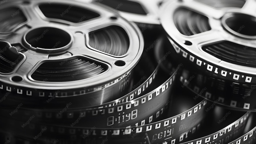 Black and White Film Reel Depicting a Sale AI generated illustration