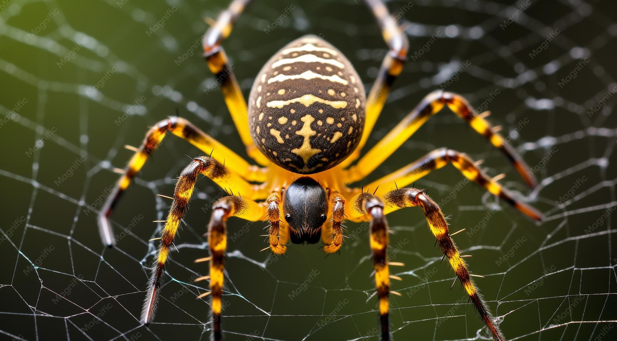  closeup of spider on a web wild spider spider on Illustration 