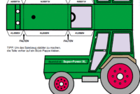 traktor bastelvorlage zum ausdrucken traktor bastelvorlage zum ausdrucken