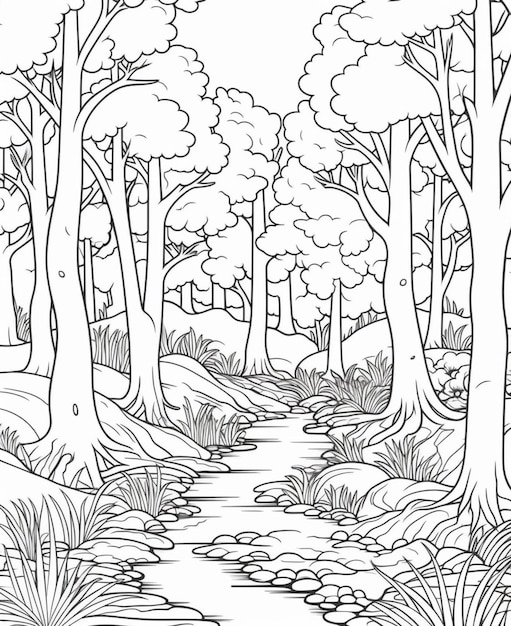  Foto zu Malvorlage Wald - Kostenlose Vektoren und PSD zum Download 