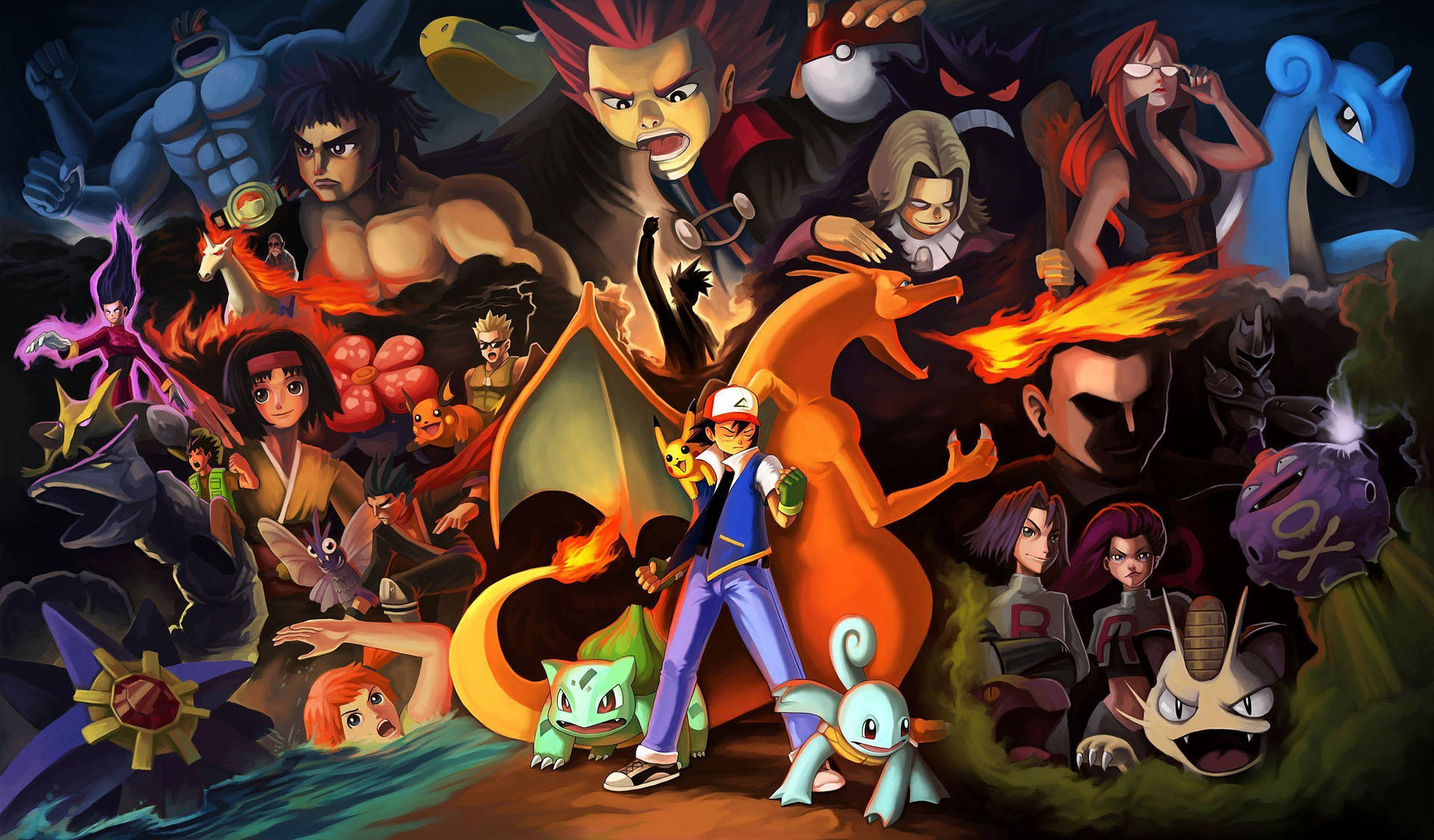  Foto zu Download Pokemon Anime Characters Including Ash, Pikachu, And Meowth 