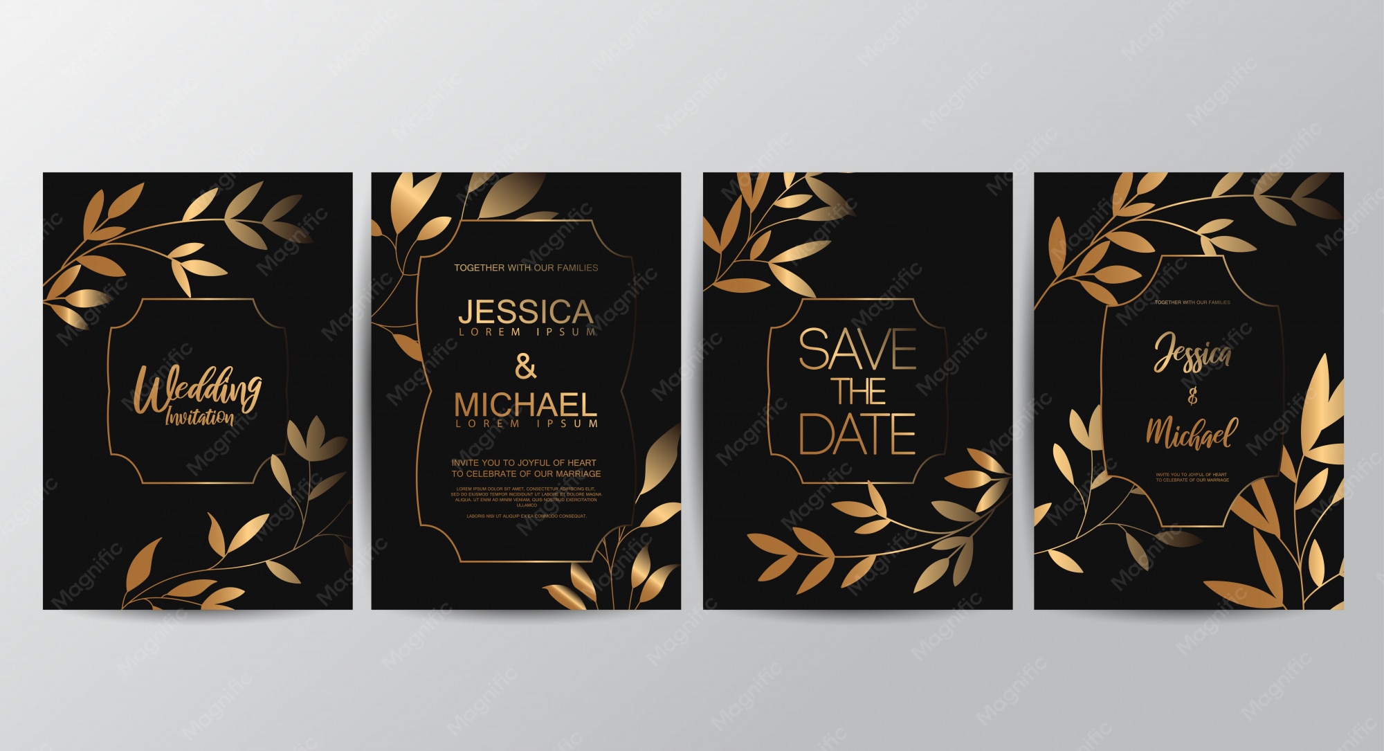 Premium luxury wedding invitation cards | Premium Vector