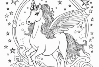 ausmalbilder einhorn mit flügel