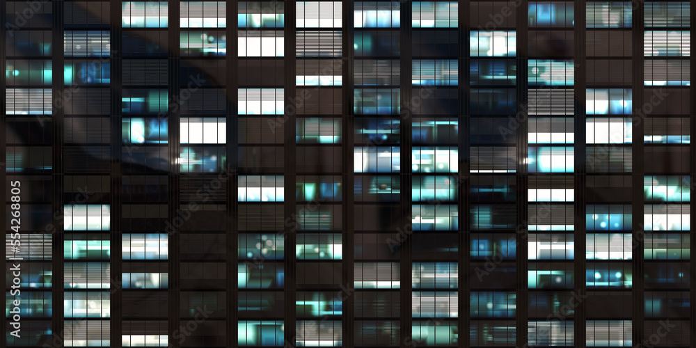  Foto zu ภาพประกอบสต็อก Seamless skyscraper facade with windows and blinds at 