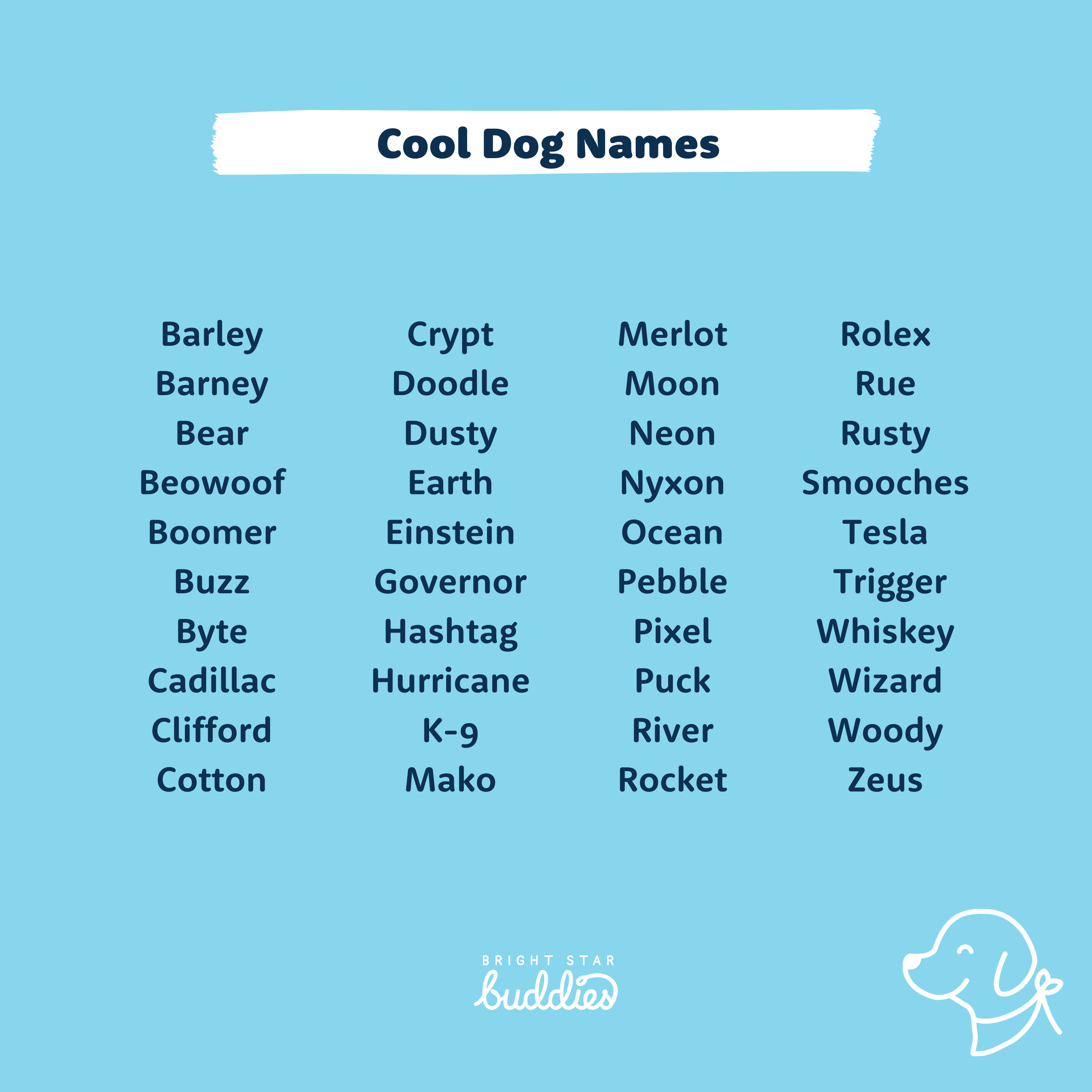  Names For A Cute Dog Illustration 