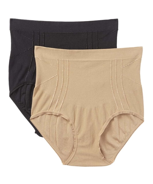Instant Shaping Women's 2 Pack High Waist Seamless Shapewear Brief