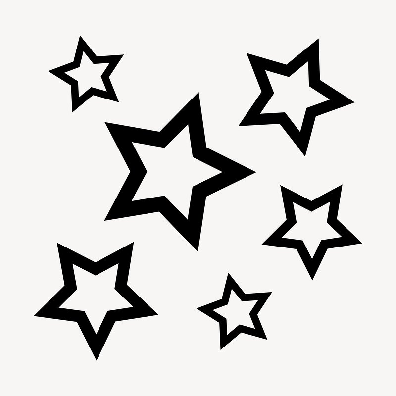  Star Clip Art Black And White Motiv 
