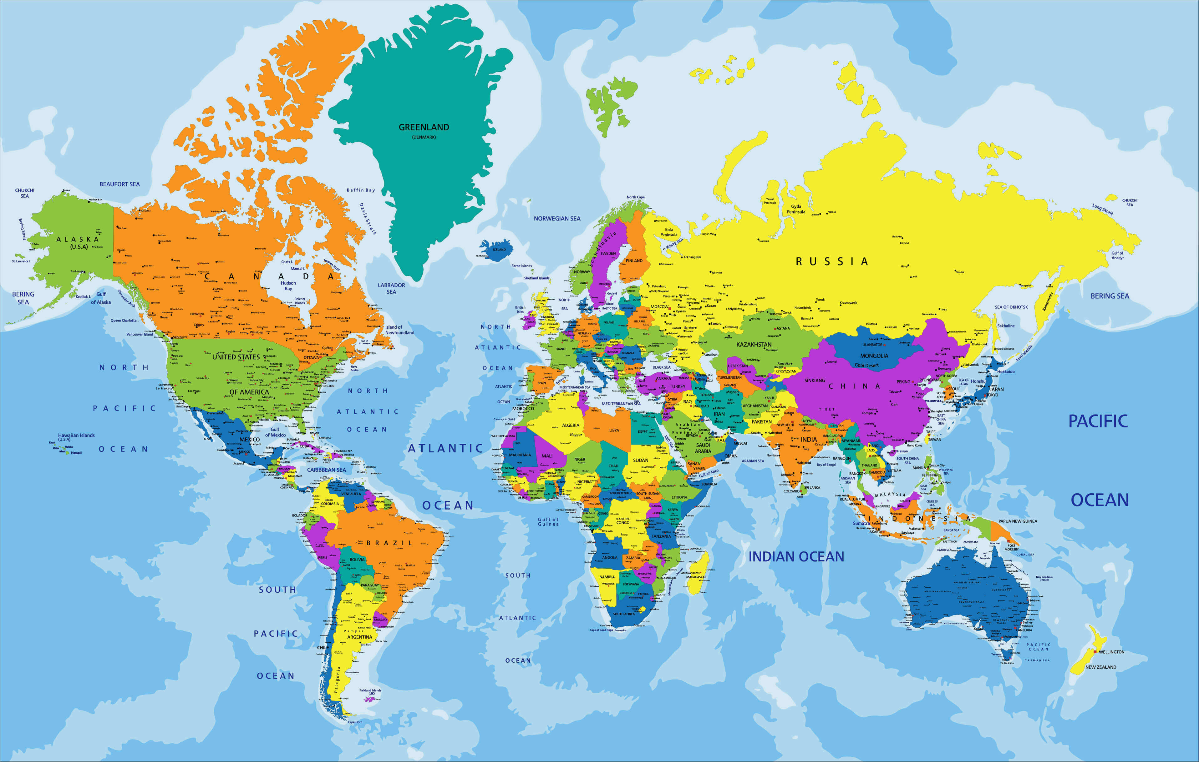 World Political Map Hd - All For One
