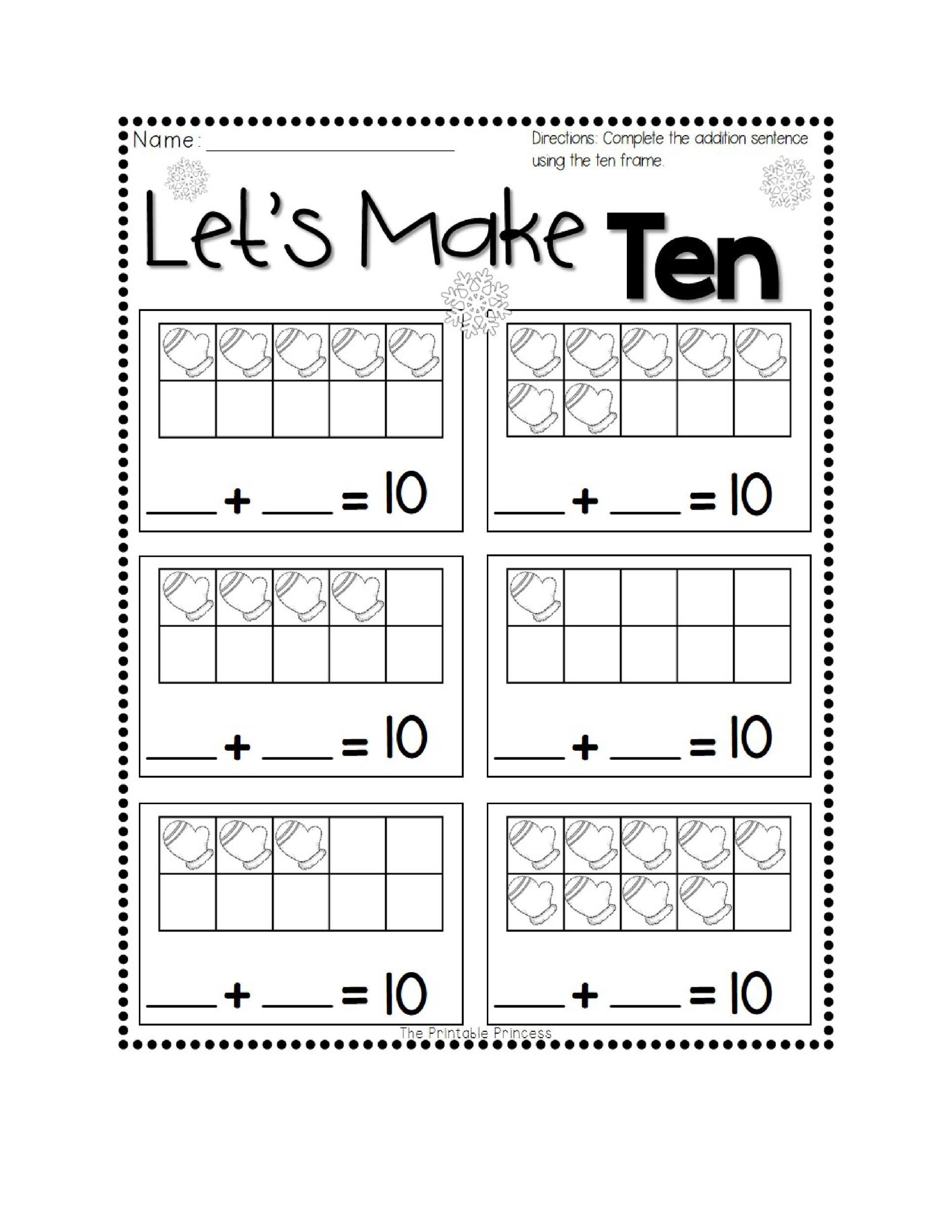  Free Ten Frame Printable Motiv 