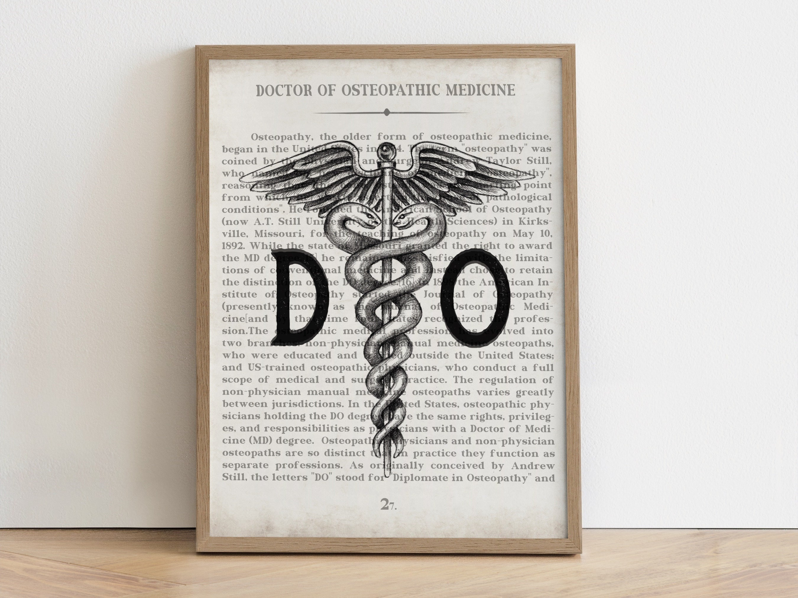  Doctor of Osteopathic Medicine DO Art Print Doctor of Osteopathy Bildidee 